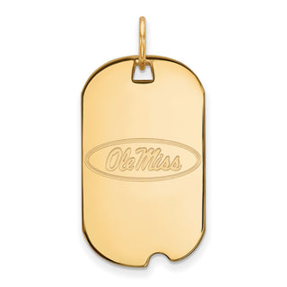 14k Gold LogoArt University of Mississippi Ole Miss Small Dog Tag Pendant