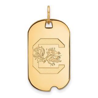 Sterling Silver Gold-plated LogoArt University of South Carolina Small Dog Tag Pendant