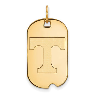 Sterling Silver Gold-plated LogoArt University of Tennessee Letter T Small Dog Tag Pendant