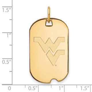 14k Yellow Gold LogoArt West Virginia University Small Dog Tag Pendant