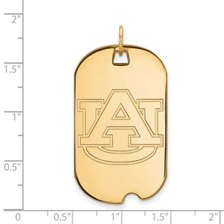 Sterling Silver Gold-plated LogoArt Auburn University Large Dog Tag Pendant