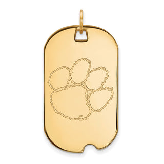 14k Gold LogoArt Clemson University Tiger Paw Large Dog Tag Pendant