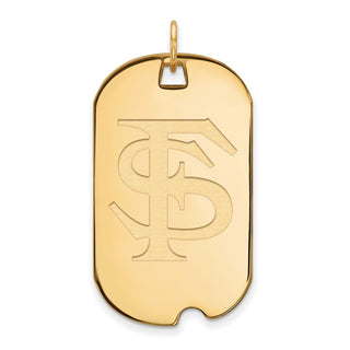10k Gold LogoArt Florida State University F-S Large Dog Tag Pendant