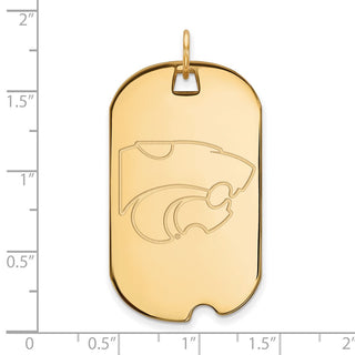 10k Gold LogoArt Kansas State University Wildcat Large Dog Tag Pendant