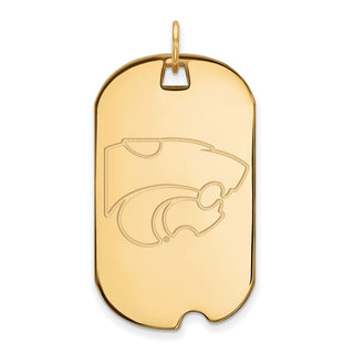 10k Gold LogoArt Kansas State University Wildcat Large Dog Tag Pendant