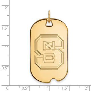 14k Gold LogoArt North Carolina State University N-C-S Large Dog Tag Pendant
