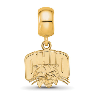 Sterling Silver Gold-plated LogoArt Ohio University Small Dangle Bead Charm