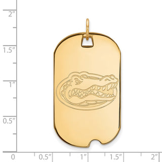 10k Gold LogoArt University of Florida Gator Large Dog Tag Pendant