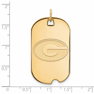 10k Gold LogoArt University of Georgia Letter G Large Dog Tag Pendant