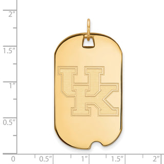 Sterling Silver Gold-plated LogoArt University of Kentucky U-K Large Dog Tag Pendant