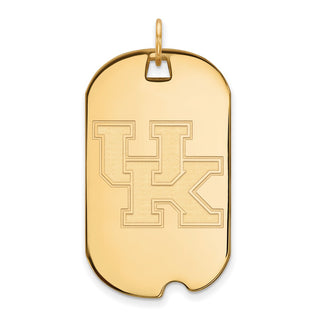 14k Gold LogoArt University of Kentucky U-K Large Dog Tag Pendant