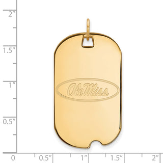 10k Gold LogoArt University of Mississippi Ole Miss Large Dog Tag Pendant