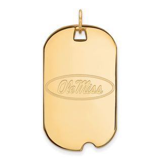 14k Gold LogoArt University of Mississippi Ole Miss Large Dog Tag Pendant