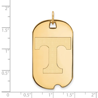 14k Gold LogoArt University of Tennessee Letter T Large Dog Tag Pendant