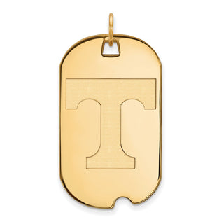 Sterling Silver Gold-plated LogoArt University of Tennessee Letter T Large Dog Tag Pendant