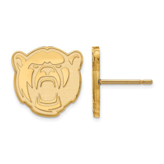 Sterling Silver Gold-plated LogoArt Baylor University Small Post Earrings