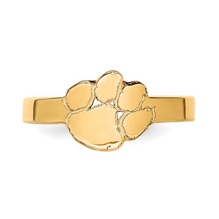 Sterling Silver Gold-plated LogoArt Clemson University Tiger Paw Toe Ring