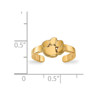 Sterling Silver Gold-plated LogoArt Clemson University Tiger Paw Toe Ring