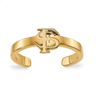 Sterling Silver Gold-plated LogoArt Florida State University F-S Toe Ring