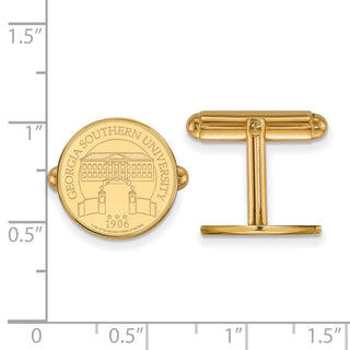 Sterling Silver Gold-plated LogoArt Georgia Southern University Crest Cuff Links