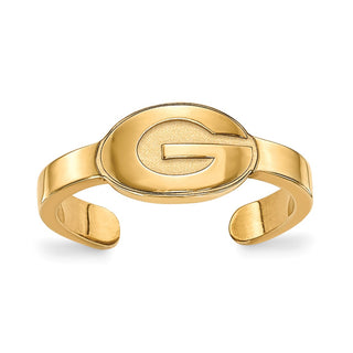 Sterling Silver Gold-plated LogoArt University of Georgia Letter G Toe Ring