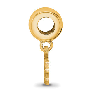 Sterling Silver Gold-plated LogoArt University of Pittsburgh Extra Small Dangle Bead Charm