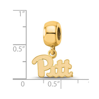 Sterling Silver Gold-plated LogoArt University of Pittsburgh Extra Small Dangle Bead Charm
