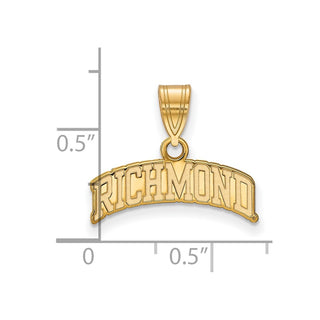 Gold Plated Sterling Silver LogoArt University of Richmond Medium Script Pendant