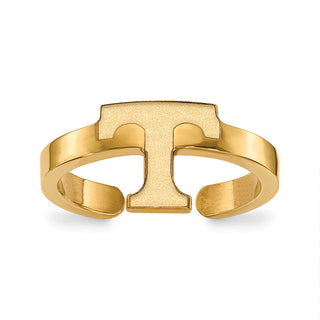 Sterling Silver Gold-plated LogoArt University of Tennessee Letter T Toe Ring