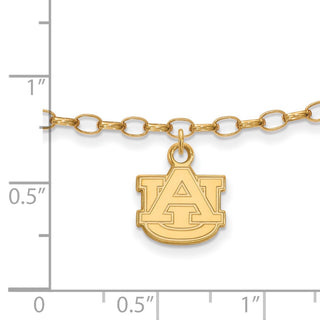 Sterling Silver Gold-plated LogoArt Auburn University 9 inch Anklet