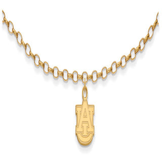 Sterling Silver Gold-plated LogoArt Auburn University 9 inch Anklet