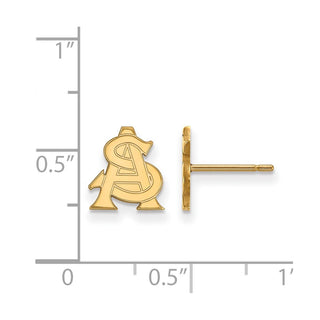 14k Gold LogoArt Arizona State University A-S Extra Small Post Earrings