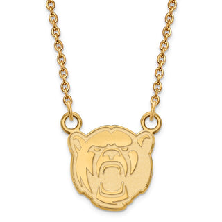 Sterling Silver Gold-plated LogoArt Baylor University Small Pendant 18 inch Necklace