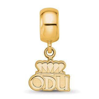 Sterling Silver Gold-plated LogoArt Old Dominion University O-D-U Extra Small Dangle Bead Charm GP030ODU
