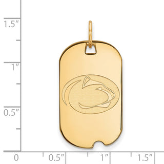 10k Gold LogoArt Penn State University Lion Small Dog Tag Pendant
