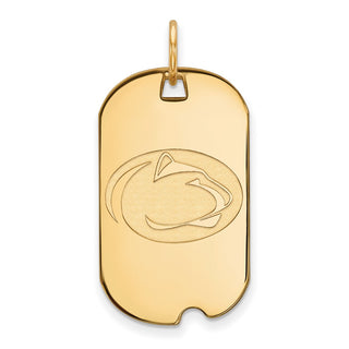 Sterling Silver Gold-plated LogoArt Penn State University Lion Small Dog Tag Pendant