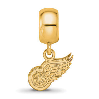 Sterling Silver Gold-plated NHL LogoArt Detroit Red Wings Extra Small Dangle Bead