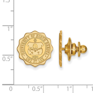 Sterling Silver Gold-plated LogoArt University of North Dakota Crest Lapel Pin