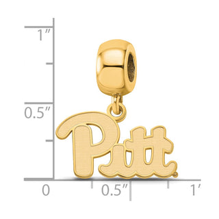 Sterling Silver Gold-plated LogoArt University of Pittsburgh Small Dangle Bead Charm