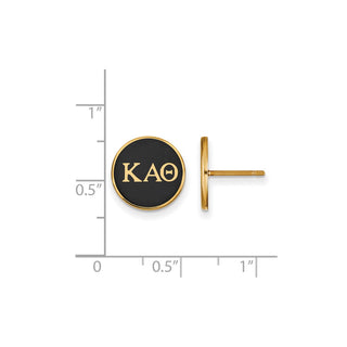 Sterling Silver Gold-plated LogoArt Kappa Alpha Theta Sorority Greek Letters Color Enamel Post Earrings