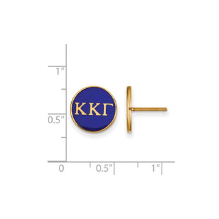 Sterling Silver Gold-plated LogoArt Kappa Kappa Gamma Sorority Greek Letters Color Enamel Post Earrings GP031KKG