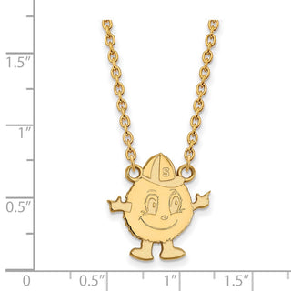 14k Gold LogoArt Syracuse University Mascot Large Pendant 18 inch Necklace