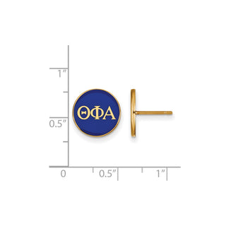 Sterling Silver Gold-plated LogoArt Theta Phi Alpha Sorority Greek Letters Color Enamel Post Earrings GP031TPA