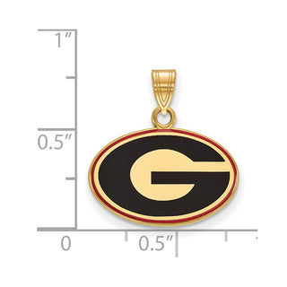 Sterling Silver Gold-plated LogoArt University of Georgia Letter G Small Enameled Pendant