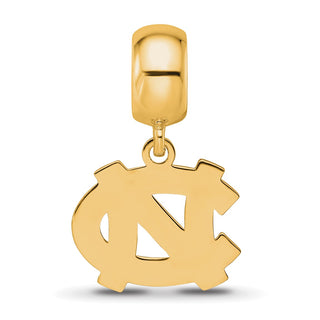 Sterling Silver Gold-plated LogoArt University of North Carolina N-C Small Dangle Bead Charm
