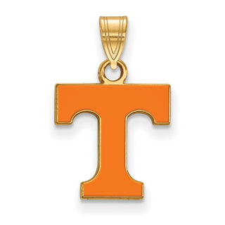 Sterling Silver Gold-plated LogoArt University of Tennessee Letter T Small Enameled Pendant