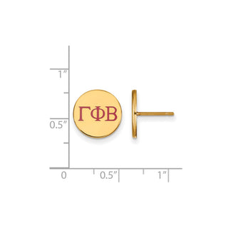 Sterling Silver Gold-plated LogoArt Gamma Phi Beta Sorority Greek Letters Color Enamel Post Earrings GP032GPB
