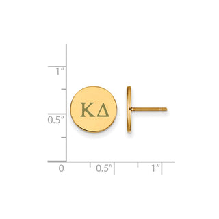 Sterling Silver Gold-plated LogoArt Kappa Delta Sorority Greek Letters Color Enamel Post Earrings GP032KD