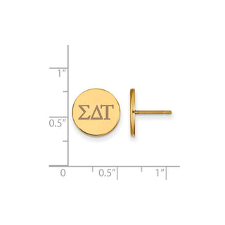 Sterling Silver Gold-plated LogoArt Sigma Delta Tau Sorority Greek Letters Color Enamel Post Earrings GP032SDT