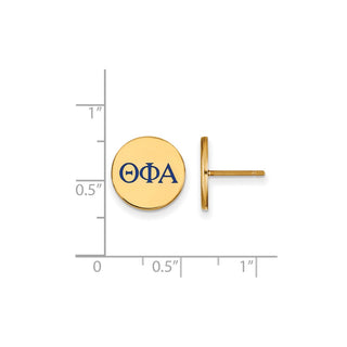 Sterling Silver Gold-plated LogoArt Theta Phi Alpha Sorority Greek Letters Color Enamel Post Earrings GP032TPA